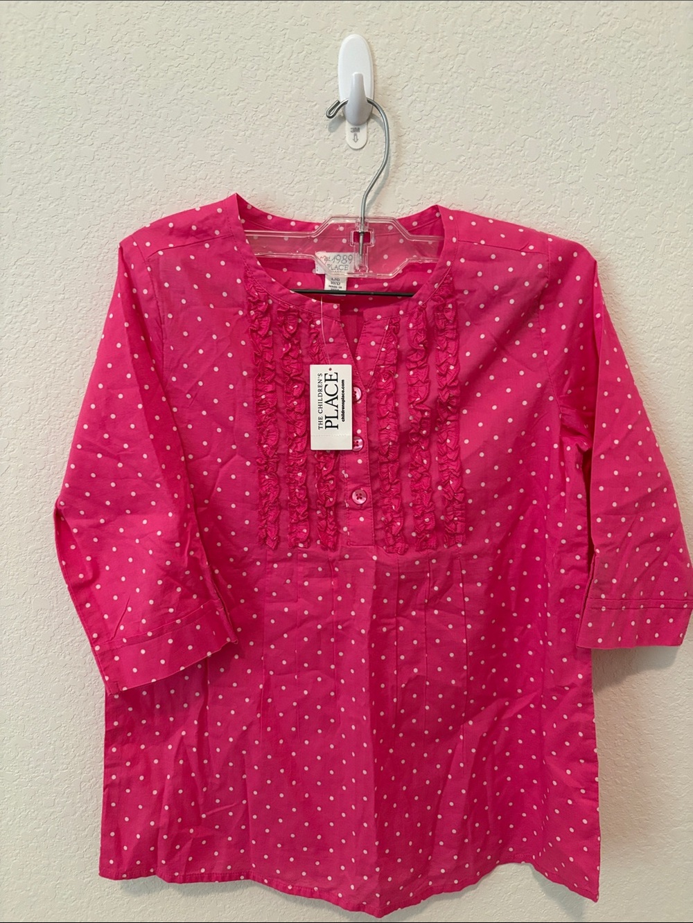 The Children's Place Hot Pink Polka Dot Ruffle Tunic